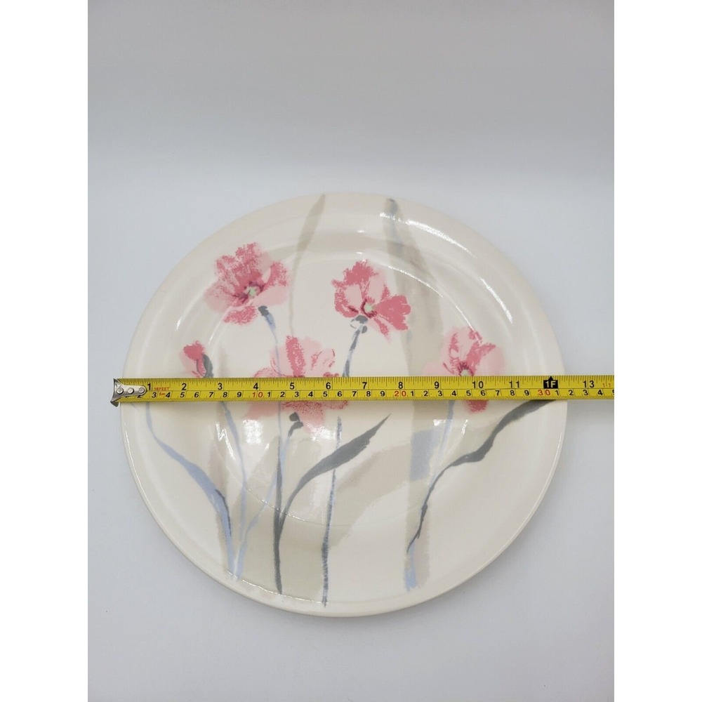 Vtg Mikasa Uptrend Something Pink serving plate Pink & Gray Flowers Rare platter